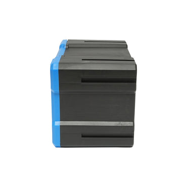 Modular blue plastic storage box, 4 drawers 58x266x170mm Breckner Germany