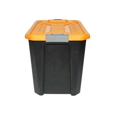 Box, heavy duty storage box 60L with lid, yellow 580x380x405mm Breckner Germany