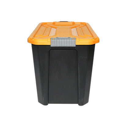 Box, heavy duty storage box 60L with lid, yellow 580x380x405mm Breckner Germany