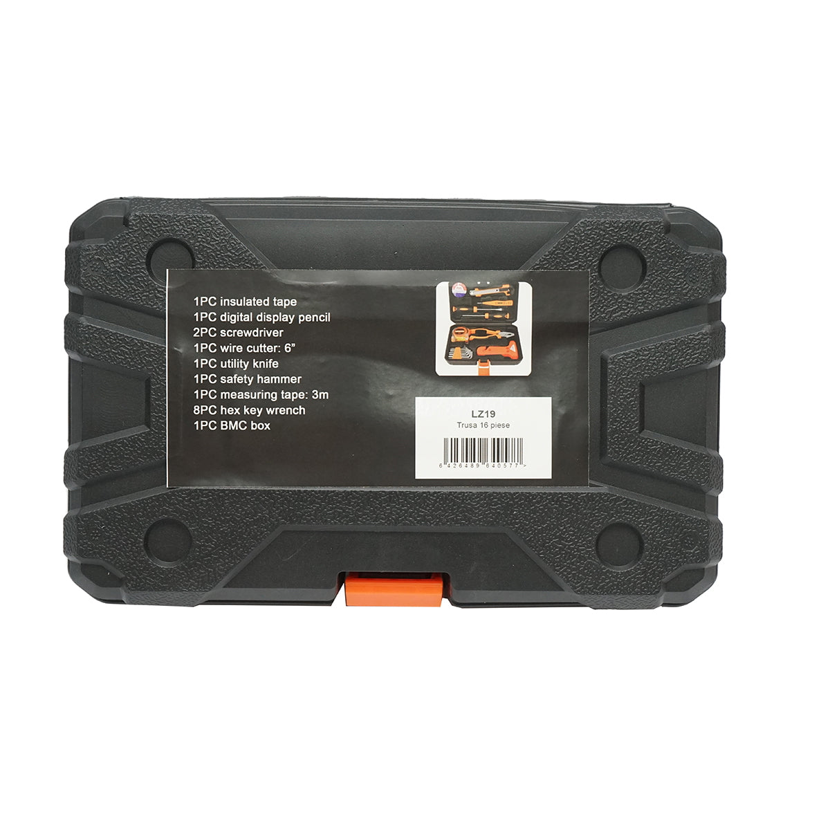 Combined tool and equipment set 16 pieces