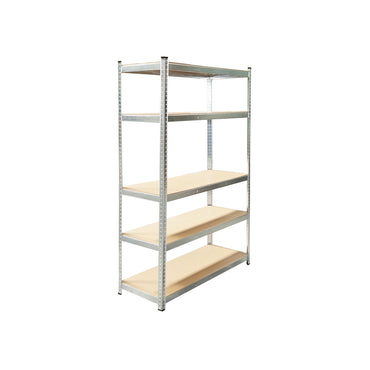 Metal shelf with 5 MDF shelves, 180x120x45cm, 175kg/shelf, assembly without screws, galvanized