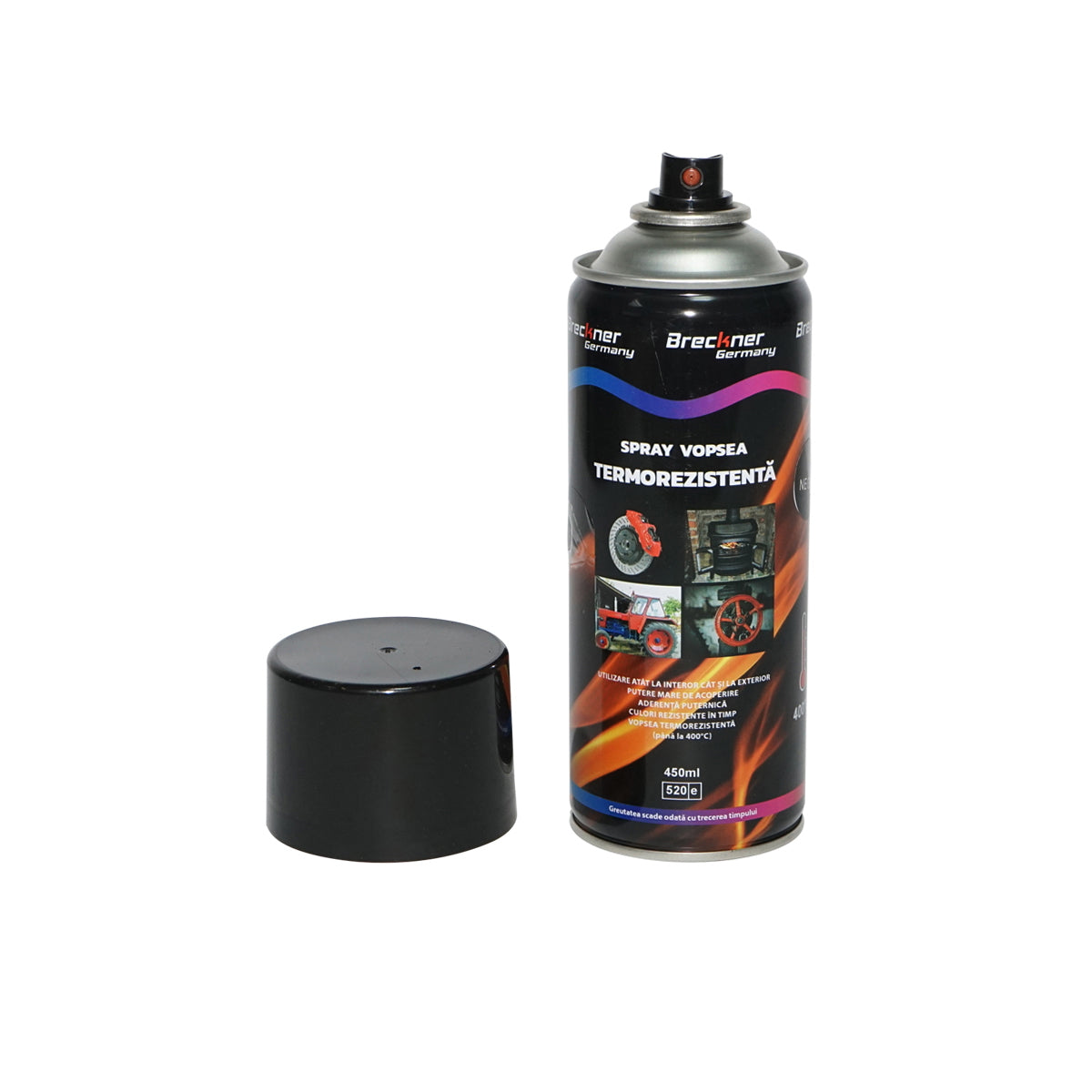 Acrylic heat-resistant spray paint at 400 degrees black 450ml Breckner Germany