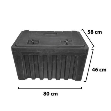 Tool box without support, made of black plastic 460x580x800 mm
