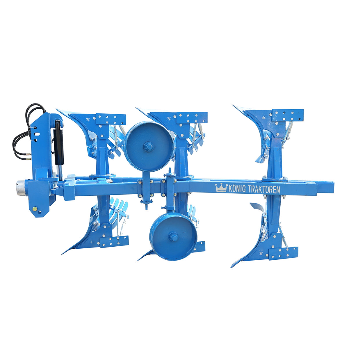Agricultural plow with 3 bodies and reversible notched sides hydraulic Konig Tractors