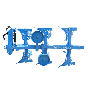 Agricultural plow with 3 bodies and reversible notched sides hydraulic Konig Tractors