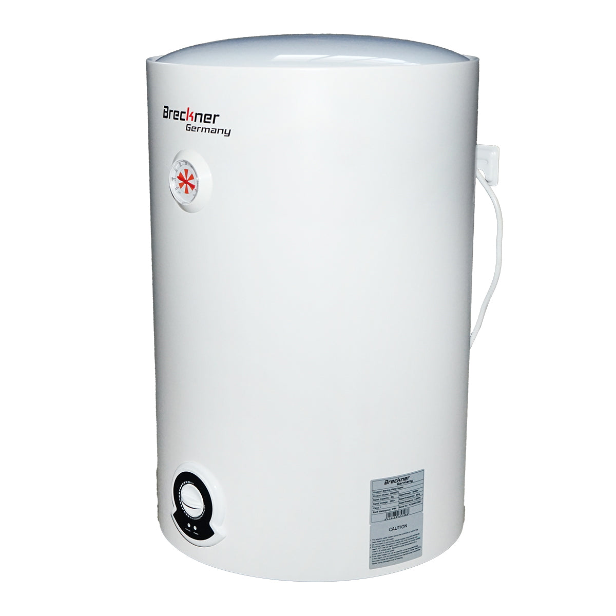 Electric boiler 50L, 1500W, IPX4, 220V with vertical installation for domestic hot water Breckner Germany