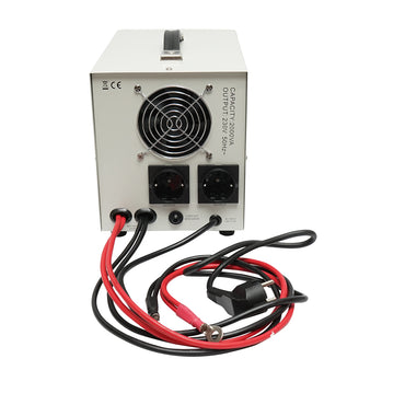 UPS with inverter for heating system 1400W/2000VA, pure sine wave 24V/230V, 2 schuko sockets, LCD display, AVR Breckner Germany