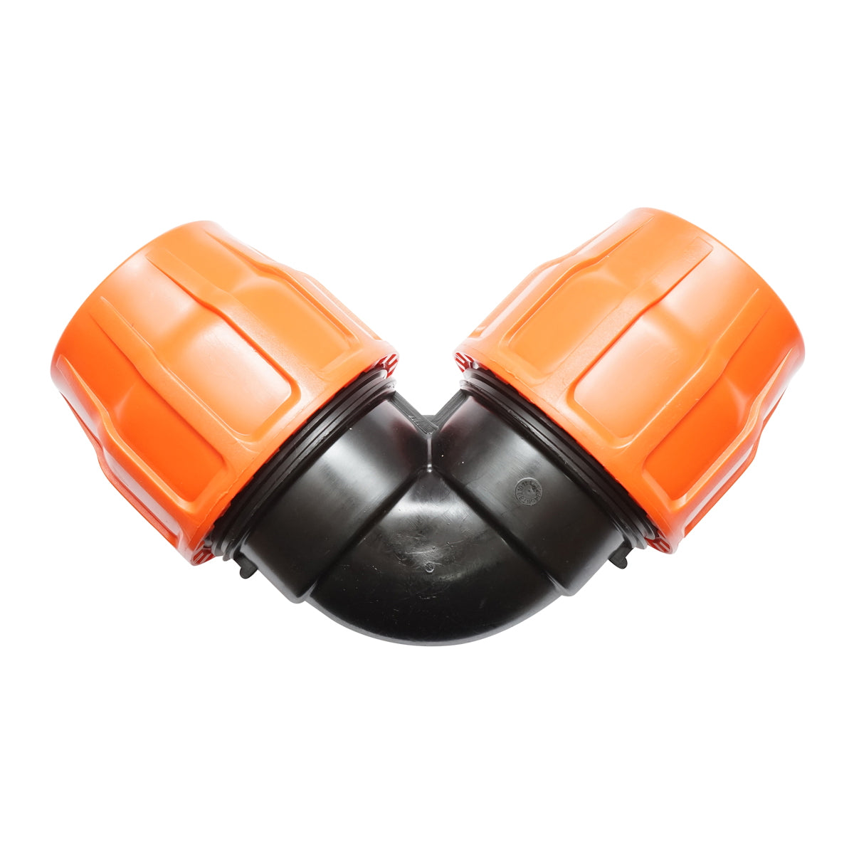 Equal diameter compression Layflat D3x3 PN6 connector for irrigation systems.