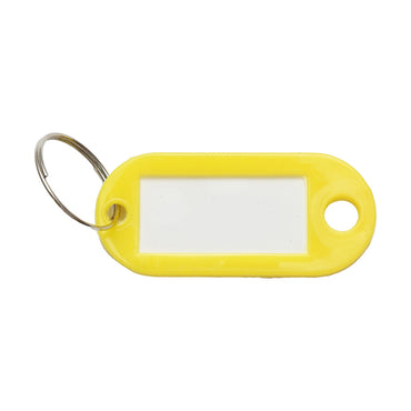 Yellow keychain with label