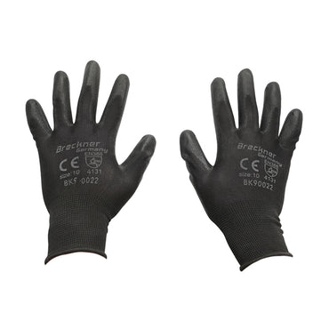 Synthetic work gloves, rubberized black, size 10, Breckner Germany
