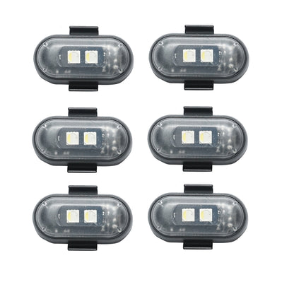 Set of 6 RGB strobe LED lights with remote control, 10 modes, 8 colors, 110mAh rechargeable lithium battery USB-C IP65