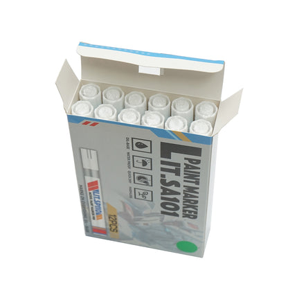 Green oil-based paint marker, waterproof, quick-drying, 12 pieces