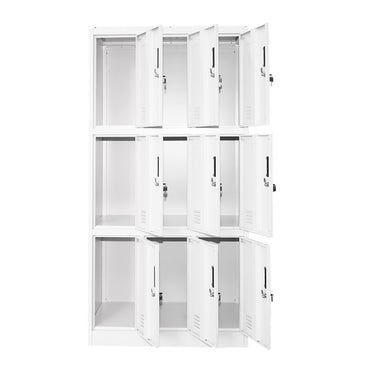 Metal cabinet type locker cushioned 1800x900x450mm 3x3 with 9 secured doors, gray Breckner Germany