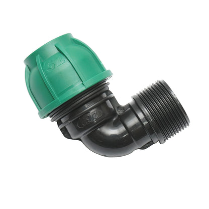 Compression fitting with external thread D32mmx1-1/4 toll, PN10 bar for irrigation systems