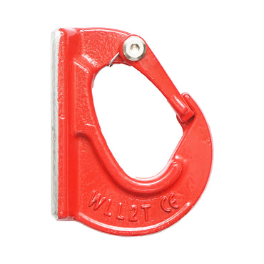 Weldable hook with a safety factor of 2T for heavy machinery