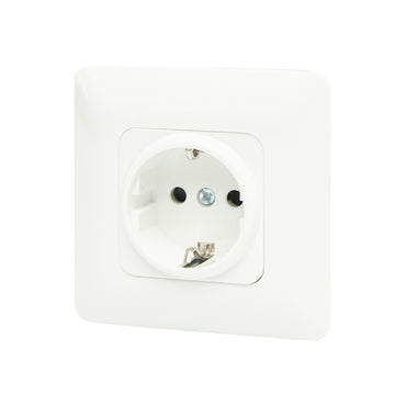 Simple Schuko socket with white grounding ST 220V - 250V, 16A recessed