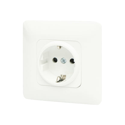Simple Schuko socket with white grounding ST 220V - 250V, 16A recessed