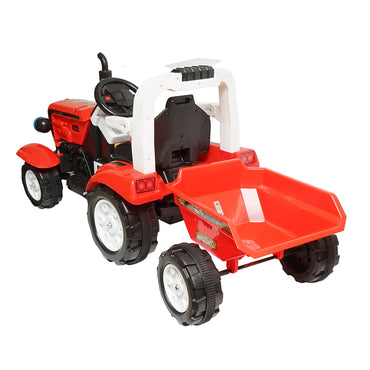 Electric tractor with trailer and battery for kids, toy for 3-6 years Hello Baby