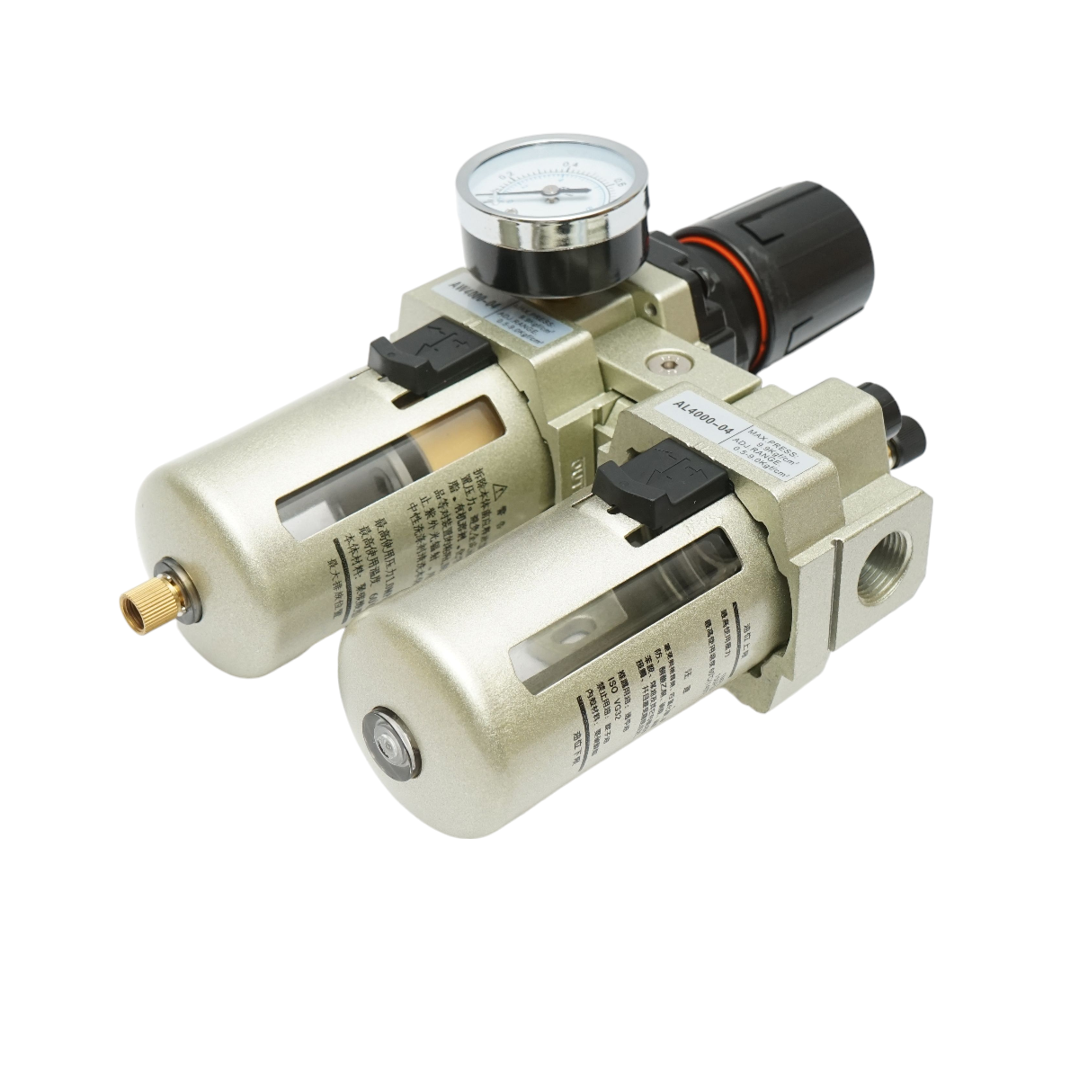 Air filter and lubricator with a maximum pressure regulator of 1 MPa, 1/2 connection
