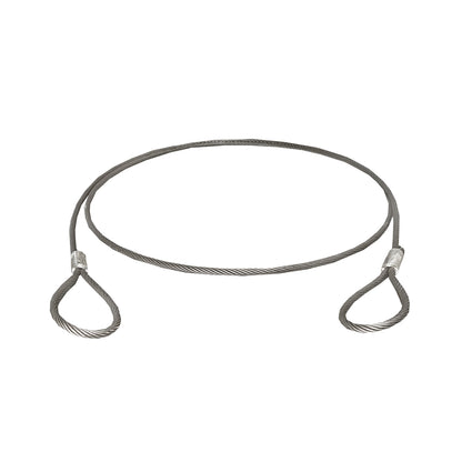Steel cable/winch rope with a thickness of 16mm and a length of 6m with rings for towing or lifting