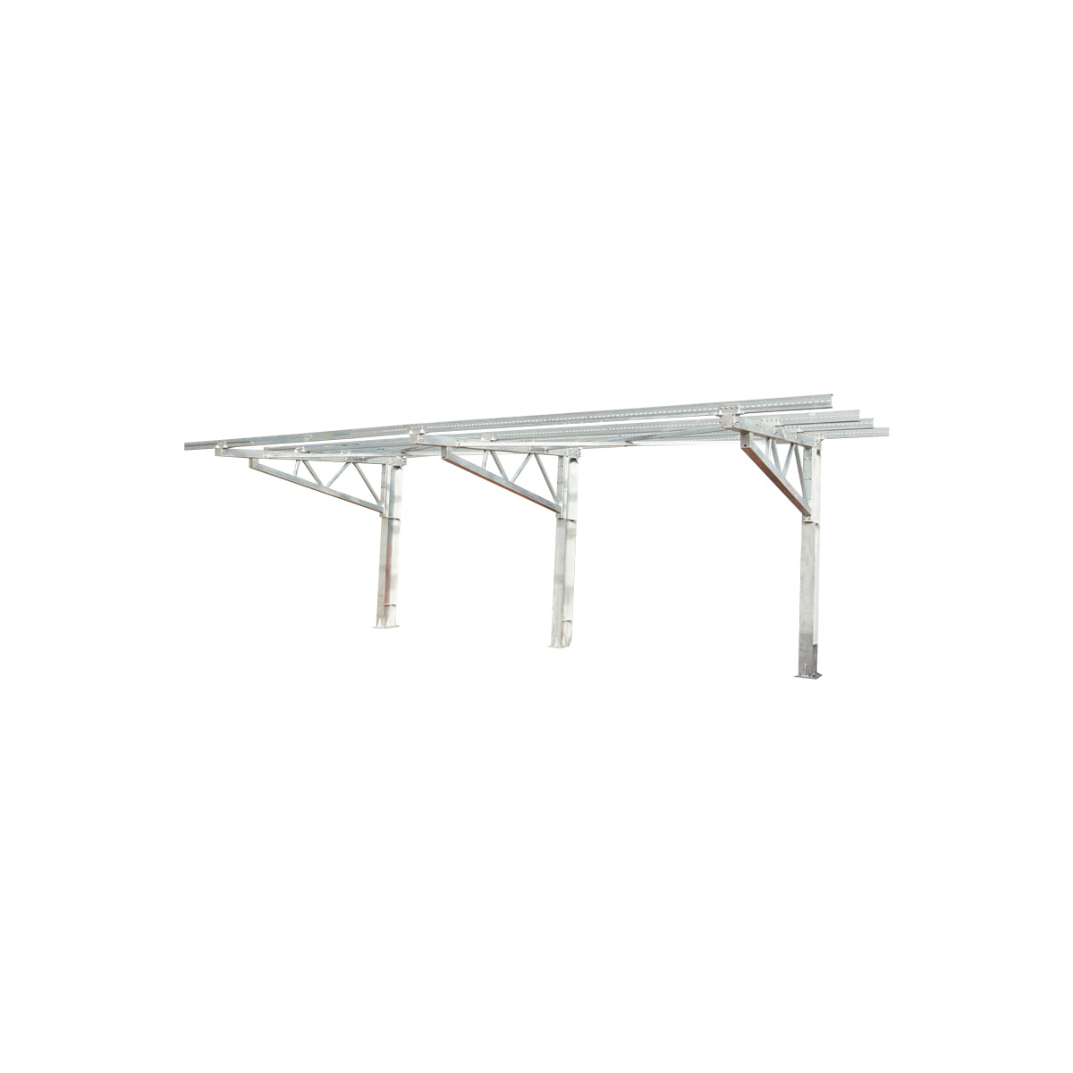 Carport for 2 cars with a system, structure for mounting photovoltaic solar panels (660W) 9.24KW