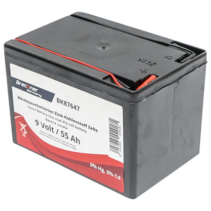 Dry battery (non-rechargeable) 9V 55Ah for electric fence Breckner Germany
