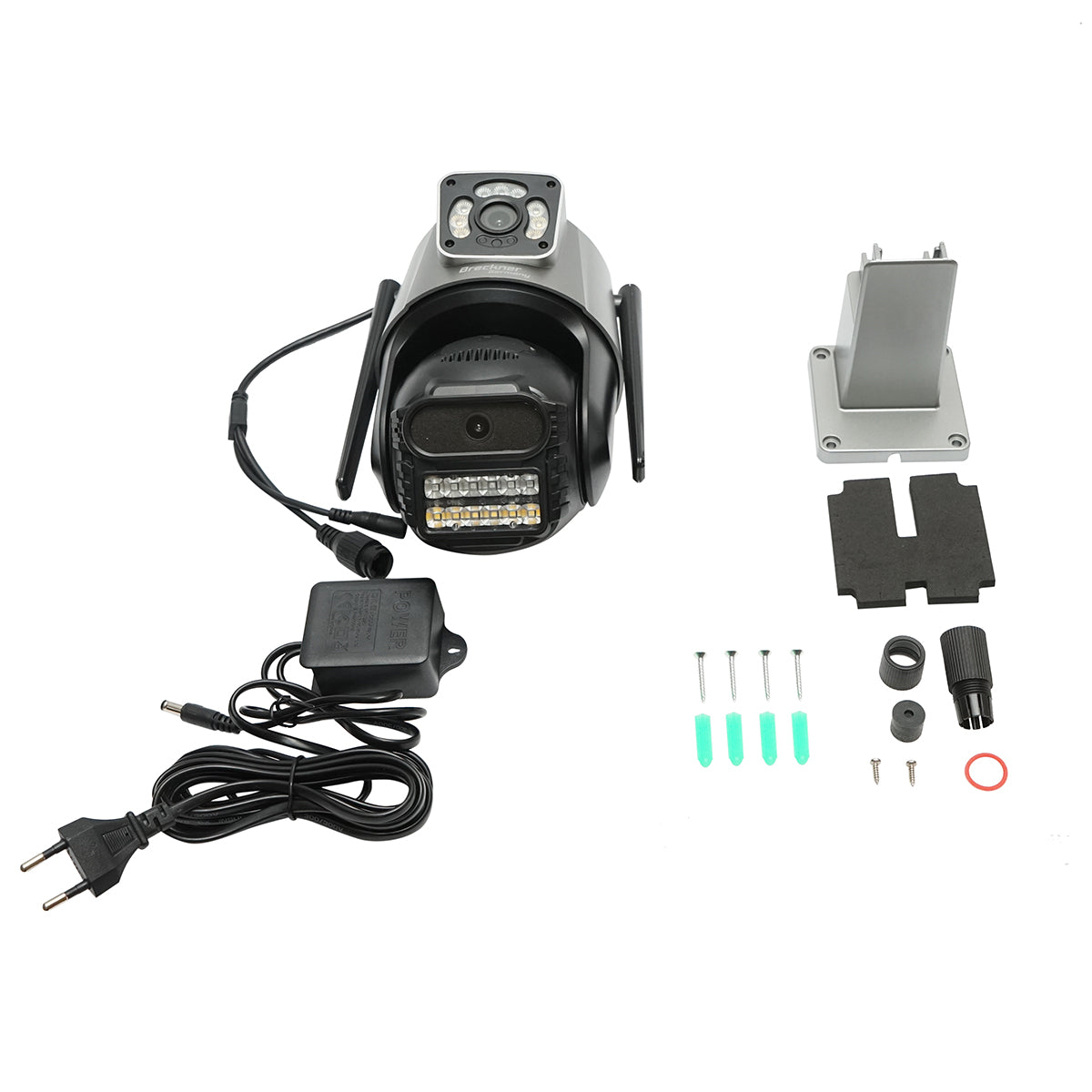 6 MP dual lens surveillance camera, P2P WIFI 2.4G, 360 degree PTZ rotation with motion sensor, siren, human detection, and iCSee app