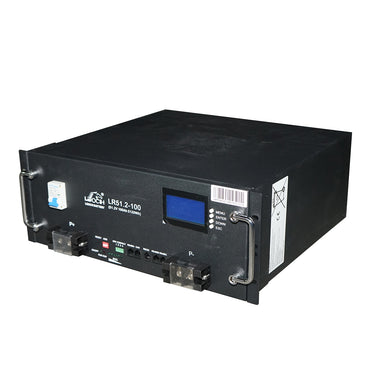 Lithium storage battery 5.12KW LifePo4 51.2V, 100Ah with BMS, LCD display, temperature protection, parallel connection Leoch Battery
