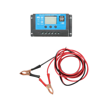 20W monocrystalline photovoltaic solar panel 400x300x17mm, 12/24V 10Ah charge controller, 1.5/2m cable Breckner Germany