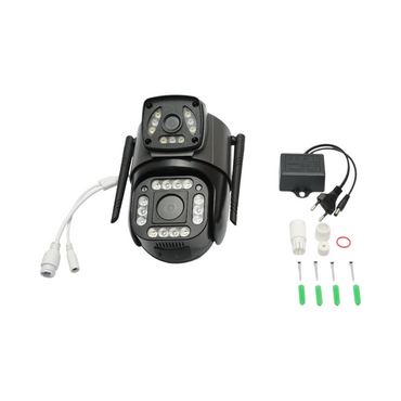 4MP 1080P dual lens surveillance camera, P2P WIFI 2.4GHz, PTZ with motion sensor, human detection and V380 Pro application