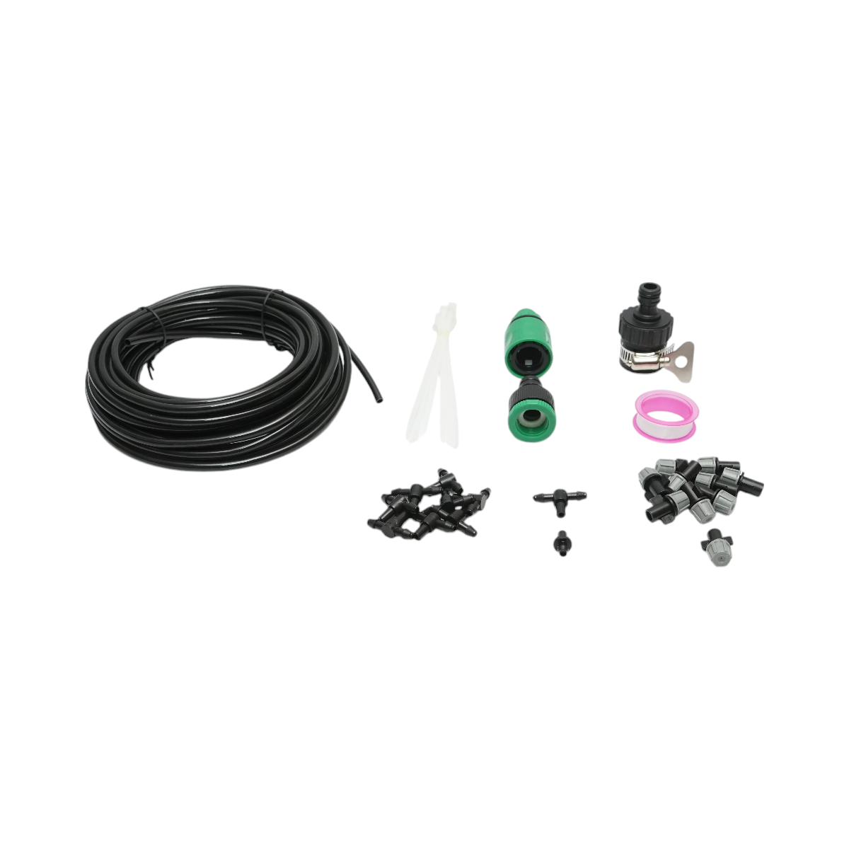 Complete irrigation kit for spraying with a 10m hose, nozzles, connectors 35 pieces
