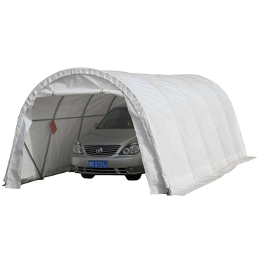 Storage hall with a width of 3.66m, length of 6.1m, height of 2.44m made of PVC with a metal structure.