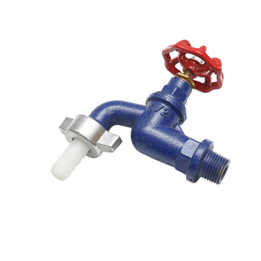 Double service water tap with 1/2 valve
