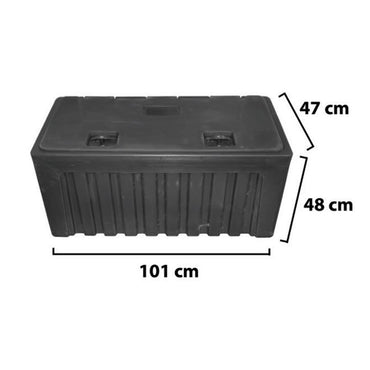 Tool box without support, made of black plastic 480x470x1000 mm
