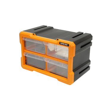 Modular yellow plastic storage box, 4 drawers 158x266x170mm Breckner Germany