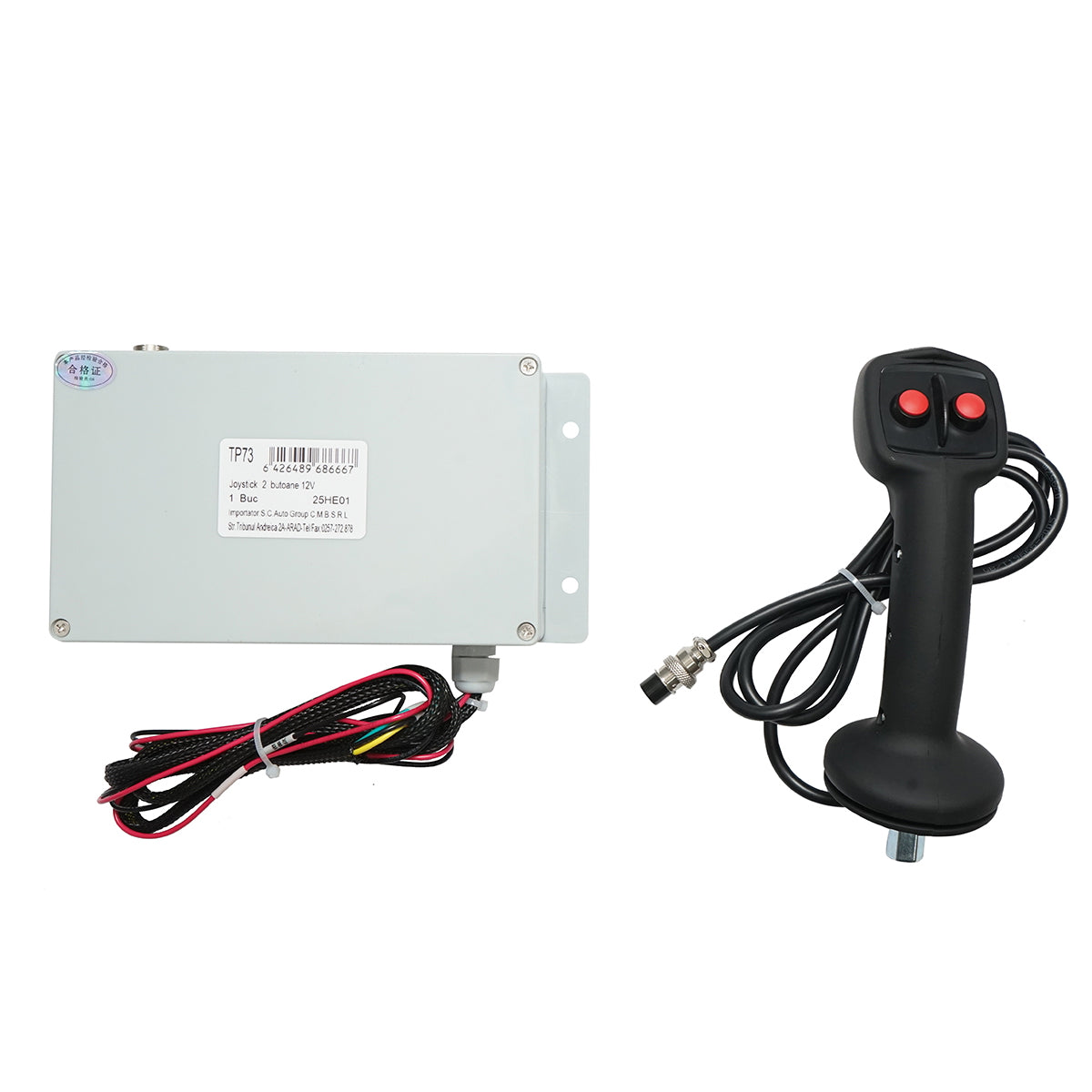 Joystick with 2 electric buttons 12V and control module
