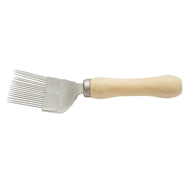 Stainless steel descaled fork with wooden handle 215mm
