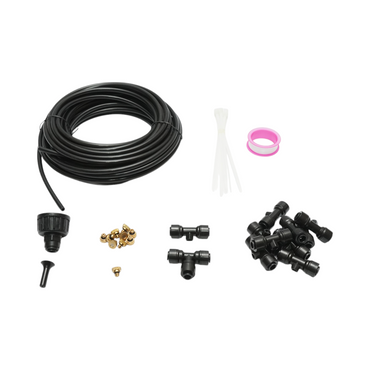 Complete misting water spray kit with 10m hose, brass nozzles for terrace, garden 35 pieces