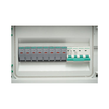 12-module fuse board, equipped for three-phase systems of 10-20KW