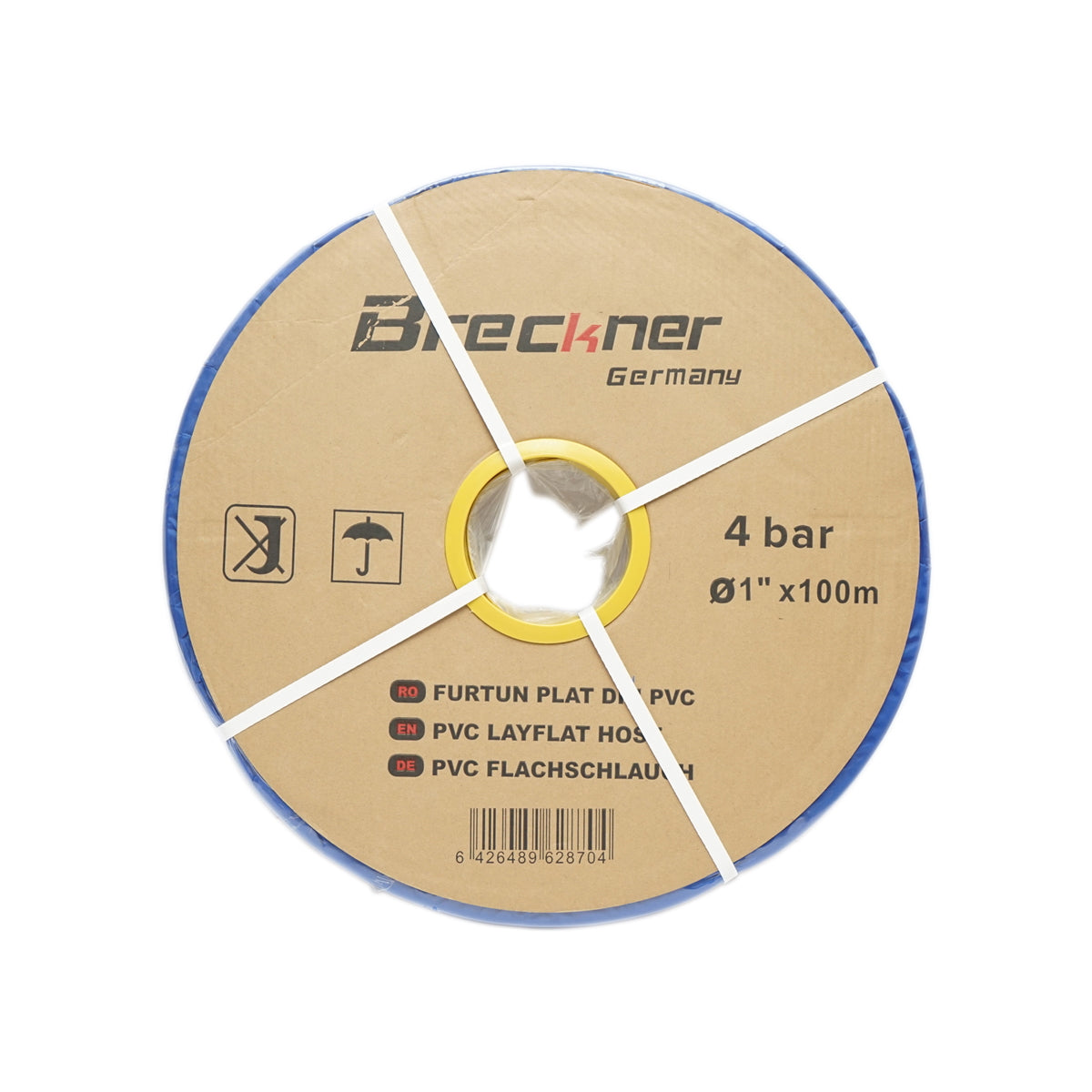 Flat water hose for irrigation made of PVC 1 inch long 100m, PN4 Breckner Germany