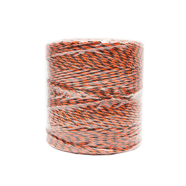 Orange-black wire roll 3.5mm 6x0.25mm SS, 0.9 Ohm/m, 500m electric fence Breckner Germany