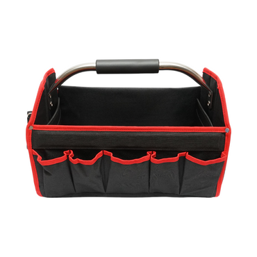 Tool bag/open with 15 pockets, stainless steel handle 420x210x290mm