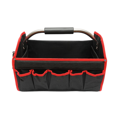 Tool bag/open with 15 pockets, stainless steel handle 420x210x290mm