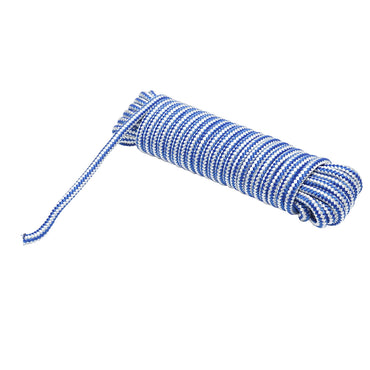 8mm x 10m braided PP rope, white/blue Breckner Germany