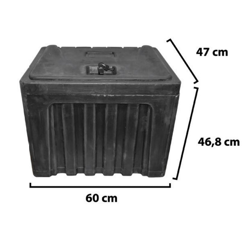 Tool box without support, made of black plastic 468x470x600 mm