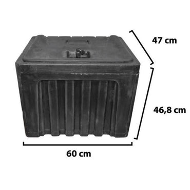 Tool box without support, made of black plastic 468x470x600 mm