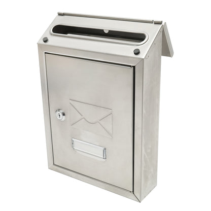 Stainless steel mailbox 320X230X90mm with 2 keys and mounting accessories