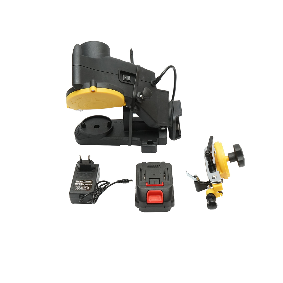 Chainsaw chain sharpening machine with battery 85W, 18V, 3800 RPM