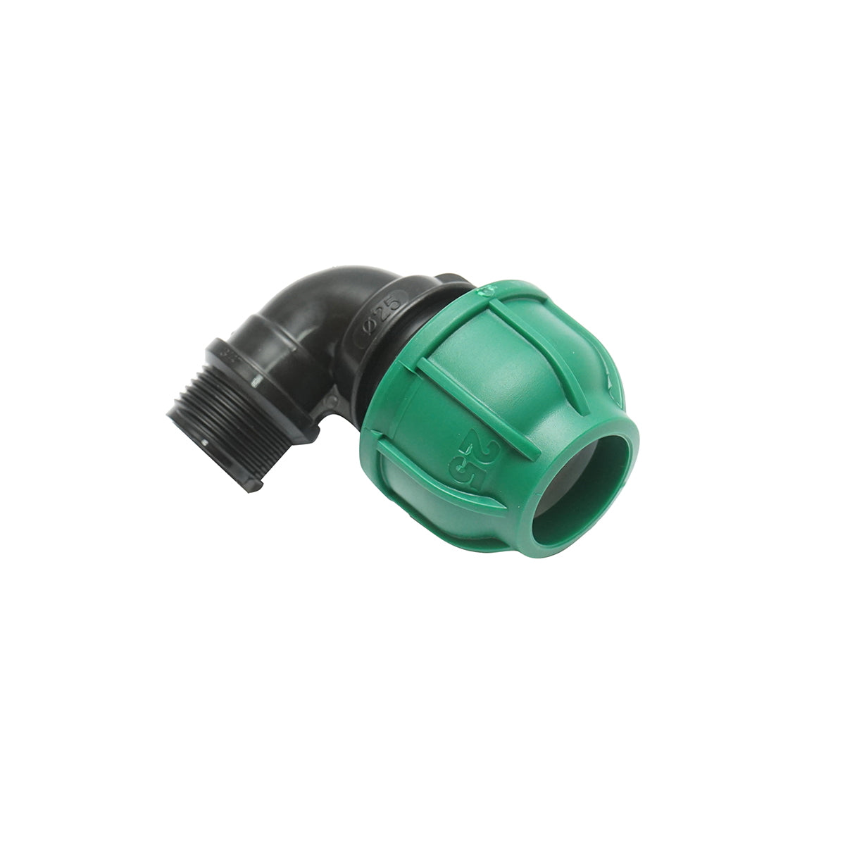 Compression elbow with external thread D25mm x 3/4 toll, PN10 Bar for irrigation systems