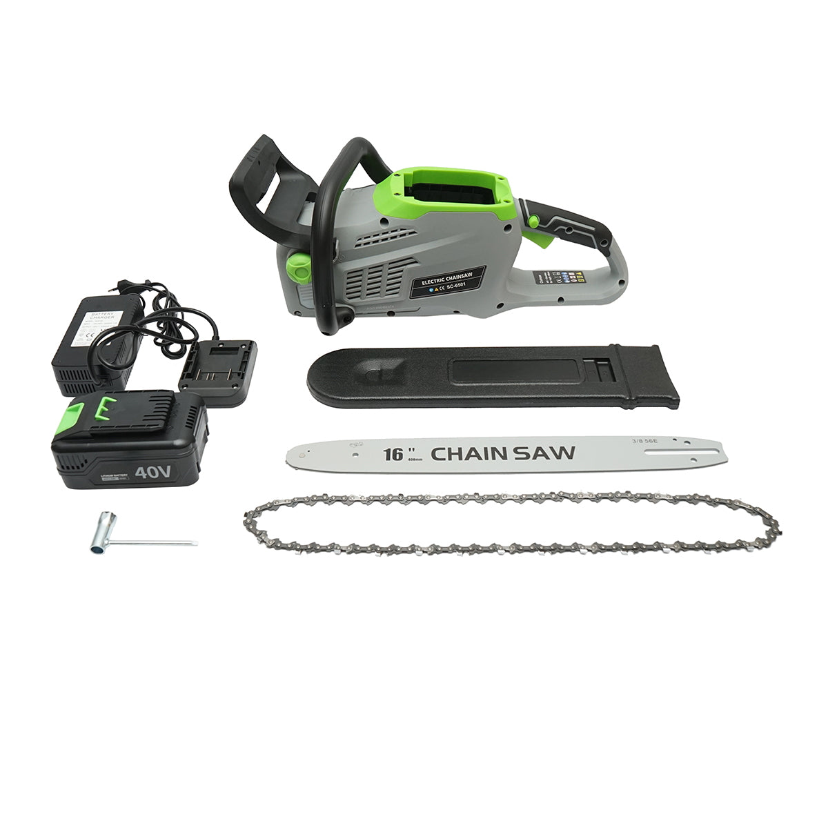 Electric saw 1440W with a 40V/2Ah battery, 400mm (16inch) blade, 11000 RPM